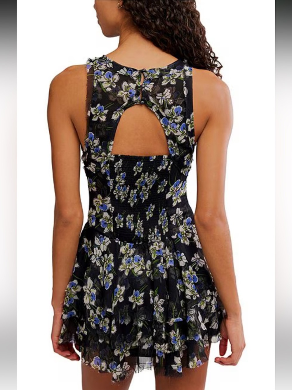 NWT🌷Free People Floral Printed Scoop Neck Sleeveless Mini Dress I